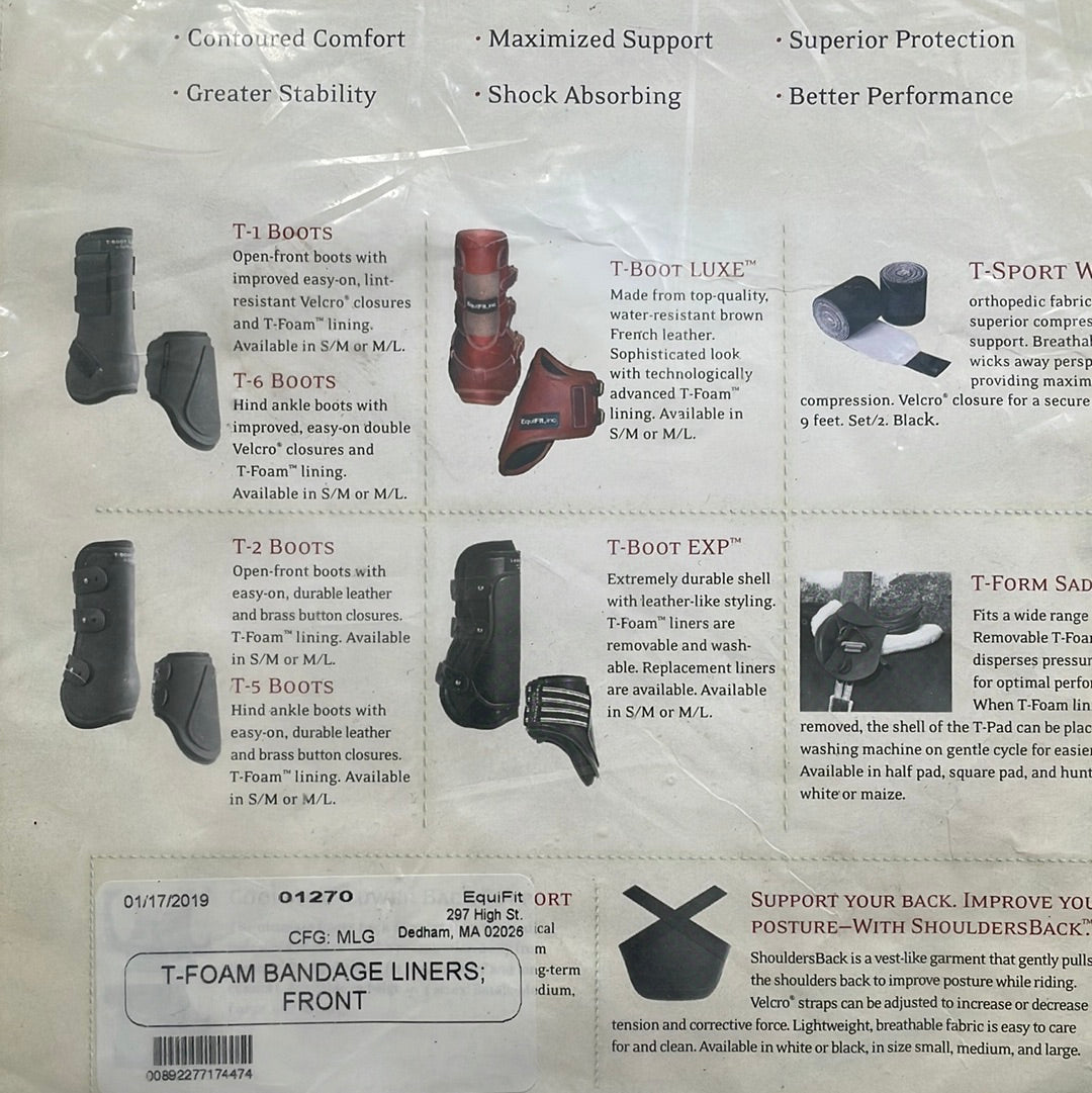 Equifit T-Foam Liners (Front) Medium/Large