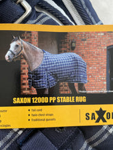 Saxon 1200 PP Stable Blanket / Rug, 84”,  Navy Plaid - New with Tags