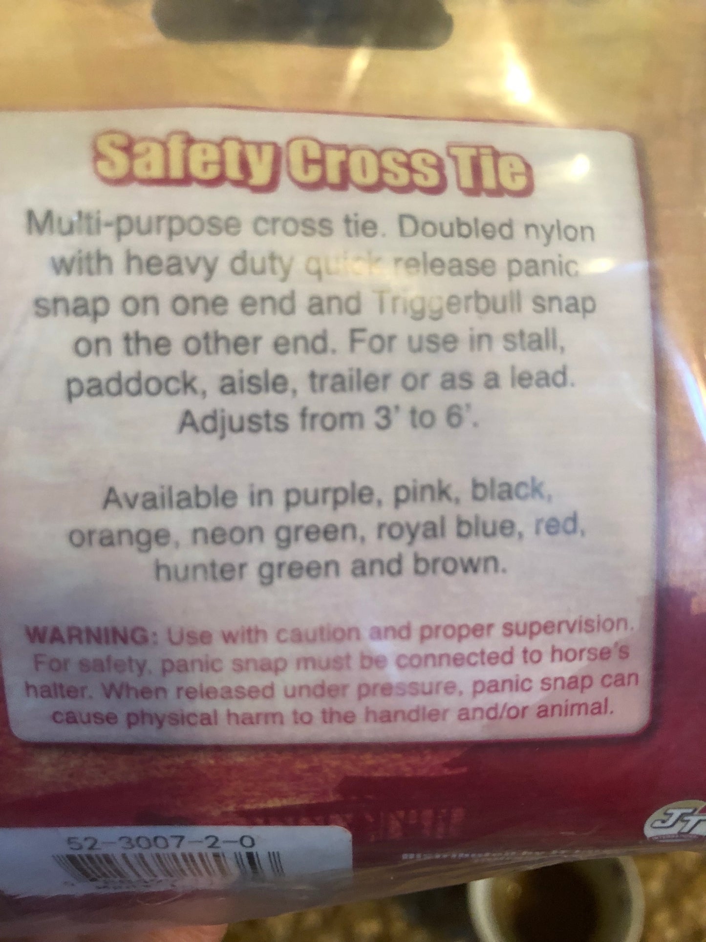 LOT OF 4 - Safety Cross Ties (3’-6’) - Black (New in Package)