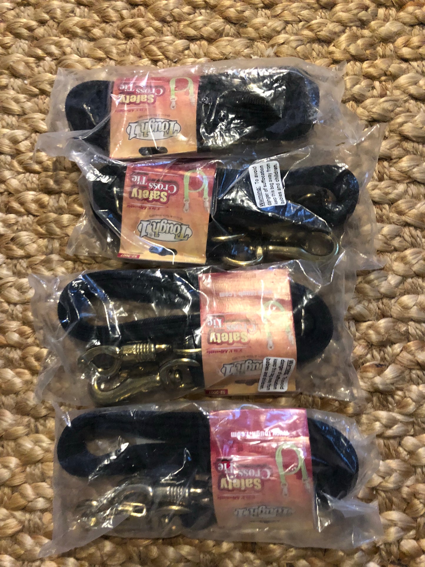 LOT OF 4 - Safety Cross Ties (3’-6’) - Black (New in Package)