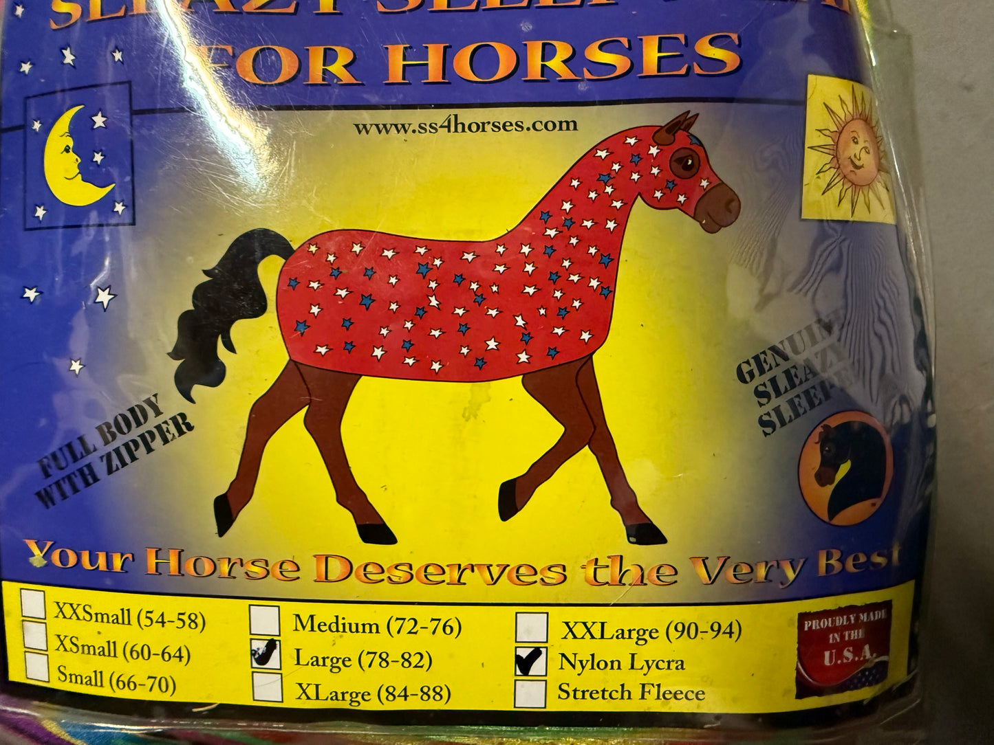 Sleazy Sleepwear for Horses Fullbody Blanket, 78-82, Tango