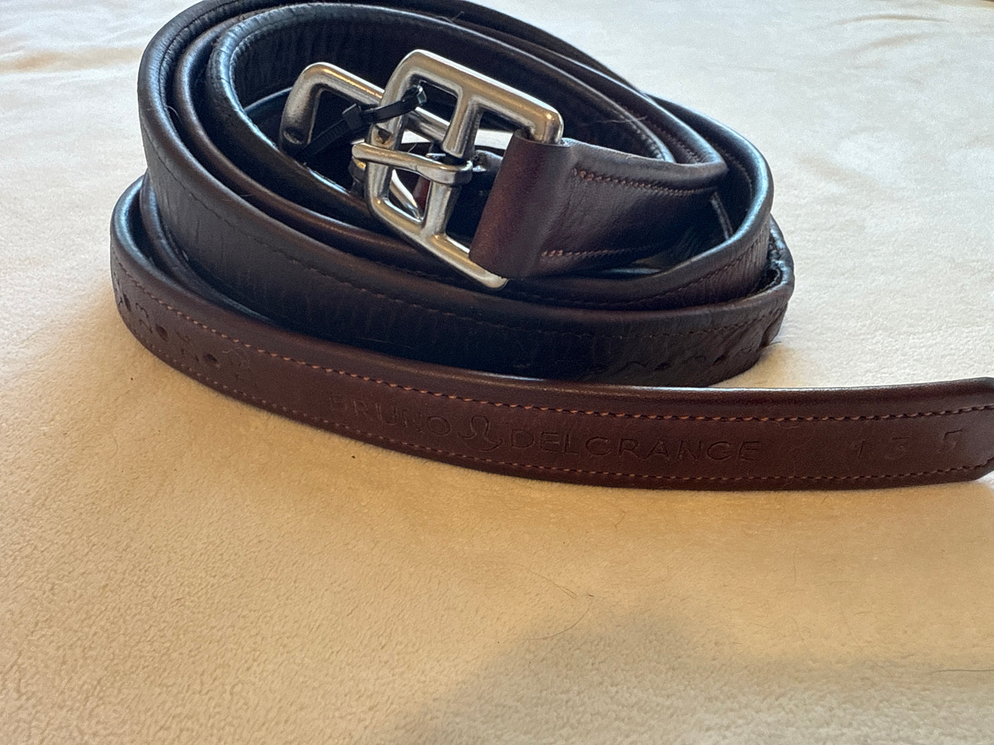 Bruno Delgrange Stirrup Leathers, 135 /54”, Good Used Condition