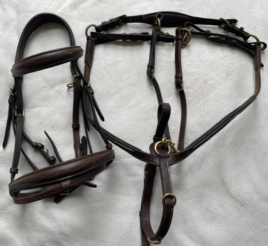 HFI Pony Bridle and Breastplate, Nice Quality, Brass Fasteners