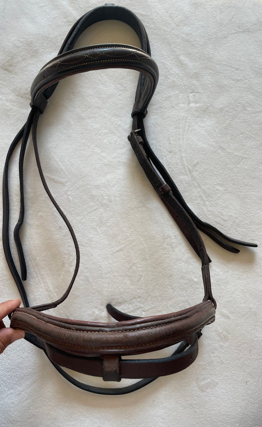 Prestige Monocrown Full-Sized Bridle, Missing Cheek Pieces