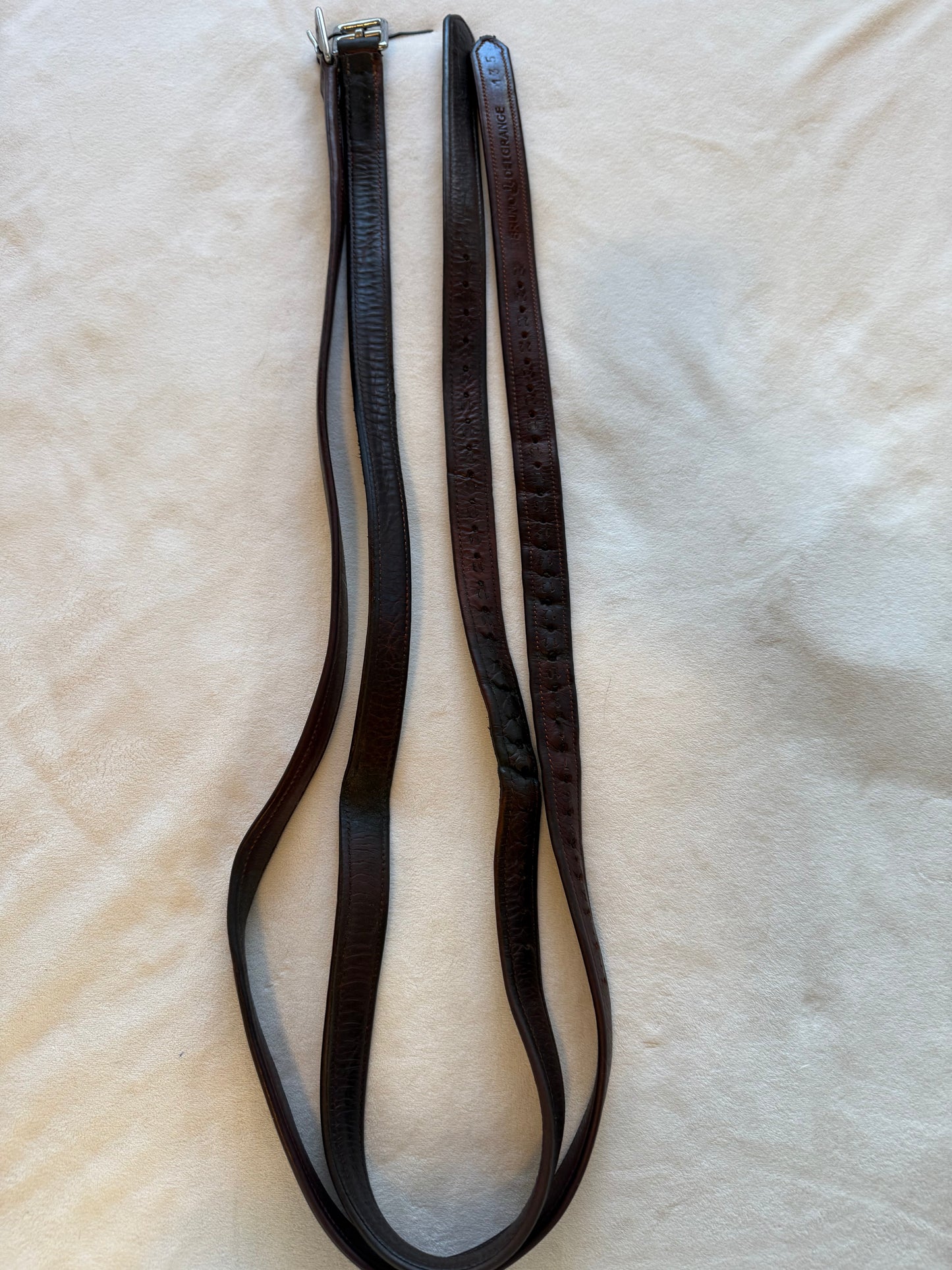 Bruno Delgrange Stirrup Leathers, 135 /54”, Good Used Condition