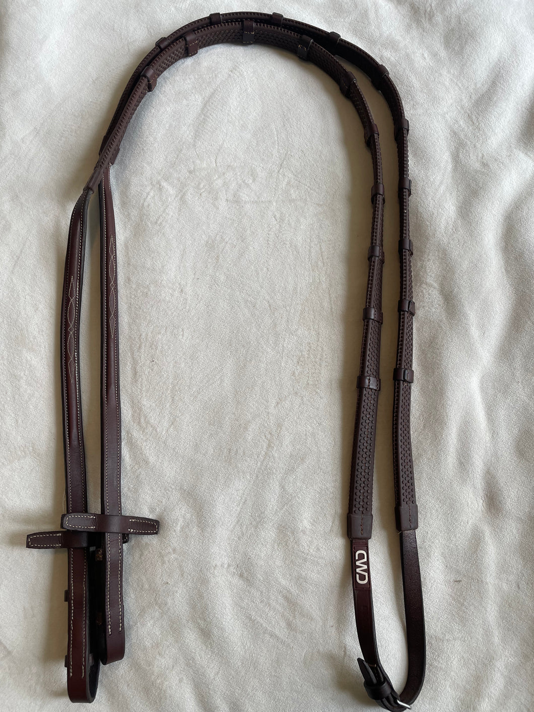 CWD Raised Rubber Reins w/ Fancy Stitching - Size 3 (Full Horse) - Demo Condition