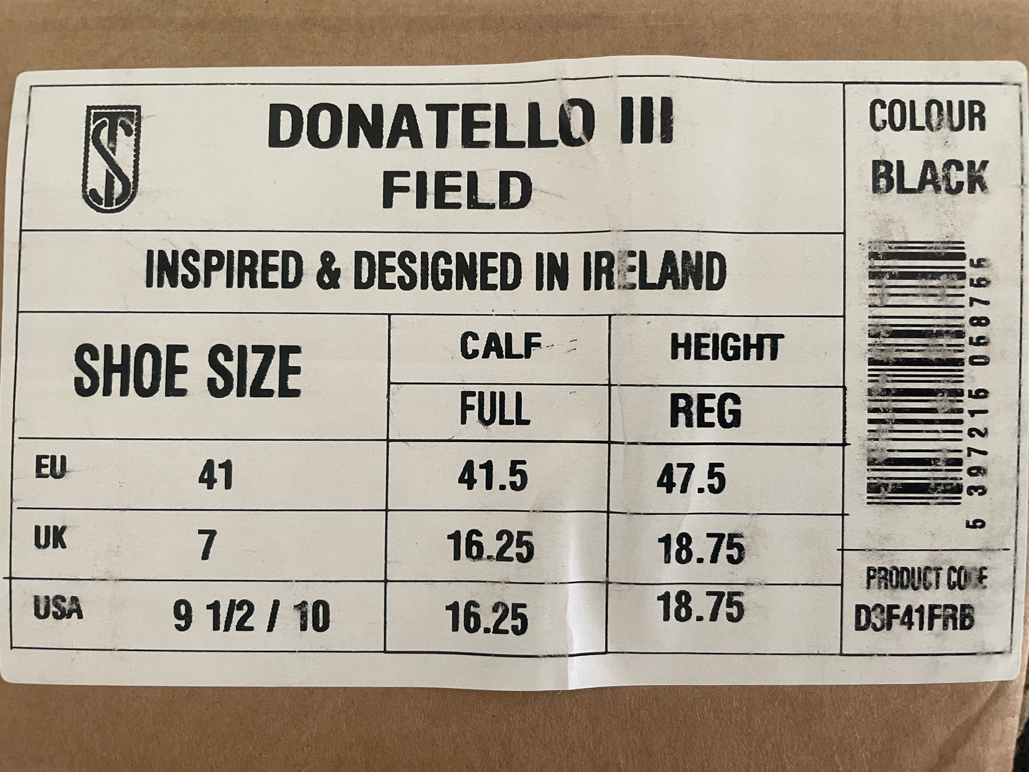 Tredstep Ireland Donatello III Field Boot (Size 41 or Womens 9.5/10 US) New in Box