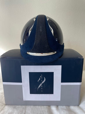Antares Custom Helmet Blue/Blue Suede - Small (54-56cm) - New in box