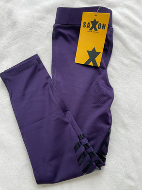 Saxon Girl’s Schooling Tights, Purple with Silicone Knee Patch - New with Tags
