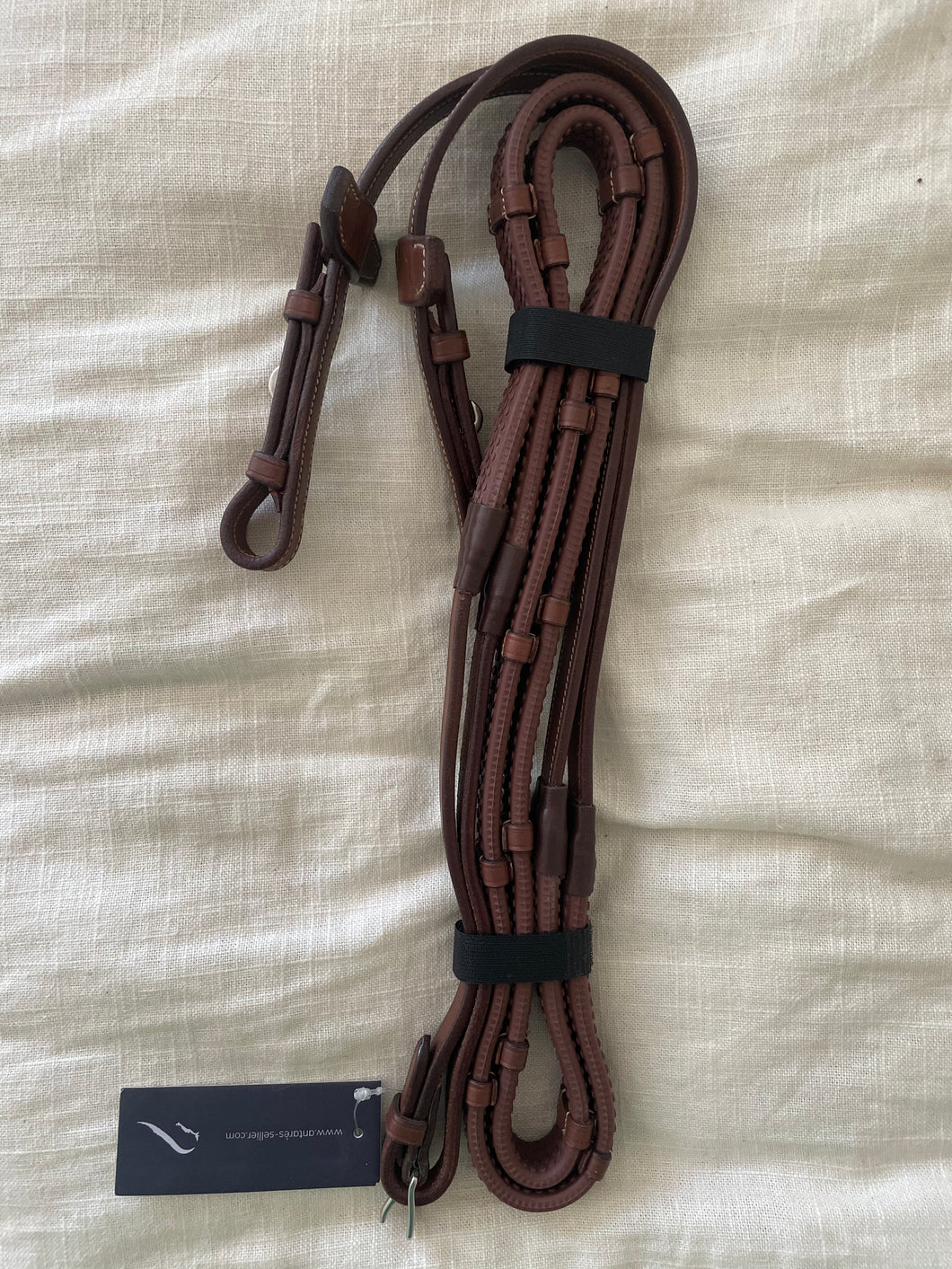 Antares Precision Rubber Reins, Brown - New with Tags
